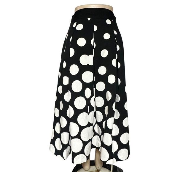 WHITE HOUSE BLACK MARKET Women A-Line Skirt Ankle Lenght Polka Dot Size 4 #1116 - Picture 4 of 16